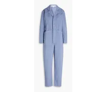 Standard cropped stretch-cotton jumpsuit - Blue