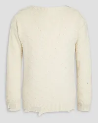 Maison Margiela Pointelle-trimmed wool sweater - White White