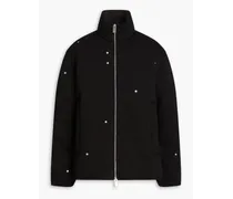 Embellished cotton-jersey zip-up track jacket - Black