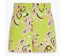 Printed cotton-poplin shorts - Green