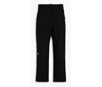 Cropped wool-blend gabardine cargo pants - Black