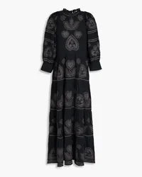 Antik Batik Robby embroidered cotton maxi dress - Black Black