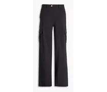 Cotton-blend twill cargo pants - Black