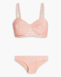 Lisa Marie Fernandez Goldwyn metallic stretch-seersucker bikini - Pink Pink