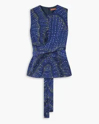 Altuzarra Toppi printed silk wrap-effect top - Blue Blue