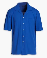 Frescobol Carioca Angelo cotton and linen-blend jersey shirt - Blue Blue