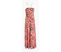 Cutout printed voile maxi dress - Pink