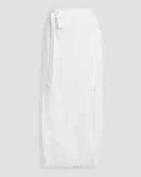 Melissa Odabash Lily wrap-effect fringed voile maxi skirt - White White