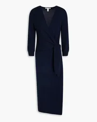 Autumn Cashmere Wrap-effect cashmere midi dress - Blue Blue