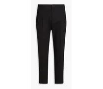 Stretch-cotton twill pants - Black