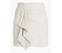 Zyrma draped leather mini skirt - White