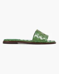 Tory Burch Ines woven leather slides - Green Green