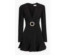 Golightly embellished satin-jacquard mini dress - Black