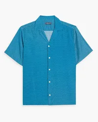 Frescobol Carioca Roberto printed Lyocell shirt - Blue Blue