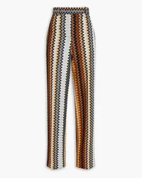 Missoni Metallic crochet-knit straight-leg pants - Brown Brown