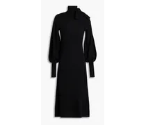 Wool turtleneck midi dress - Black