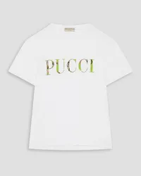 Emilio Pucci Appliquéd cotton-jersey T-shirt - White White