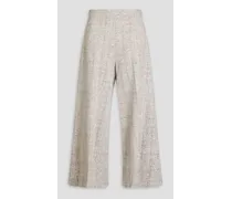 Jacquard-knit culottes - White