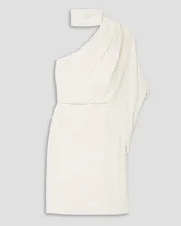 Halston One-shoulder crepe dress - White White