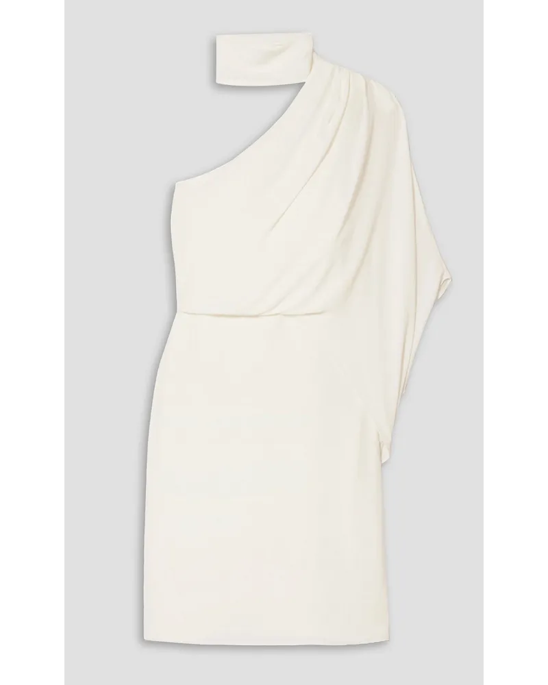 Halston One-shoulder crepe dress - White White