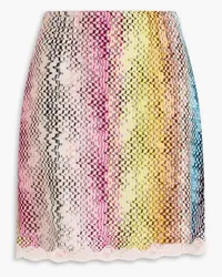 Missoni Lace-trimmed crochet-knit mini skirt - Yellow Yellow