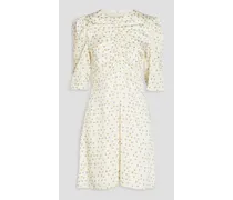 Crudo printed satin-twill mini dress - White