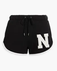 Nili Lotan Appliquéd French cotton-terry shorts - Black Black