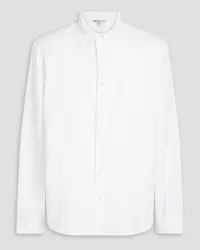 James Perse Cotton and linen-blend twill shirt - White White