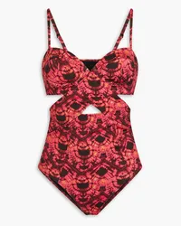 Ulla Johnson Luna cutout tie-dyed swimsuit - Pink Pink