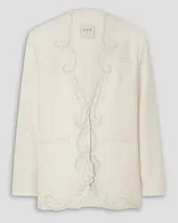 Sea Aerin embroidered lace-trimmed twill blazer - White White