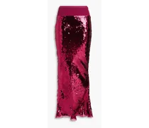 Sequined silk-chiffon maxi skirt - Purple