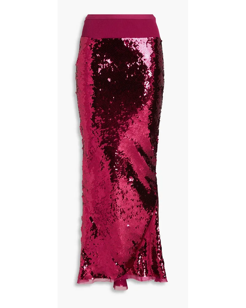 Rick Owens Sequined silk-chiffon maxi skirt - Purple Purple