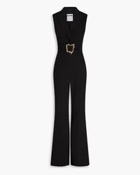 Moschino Embellished ruched stretch-crepe jumpsuit - Black Black