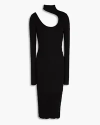 Petar Petrov Cutout ribbed silk midi dress - Black Black