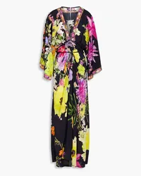 Camilla Crystal-embellished floral-print silk crepe de chine maxi dress - Blue Blue