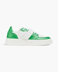 Ganni Two-tone faux leather sneakers - Green Green