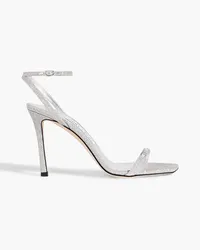 Jimmy Choo Jaxon 95 embellished glittered leather sandals - Metallic Metallic