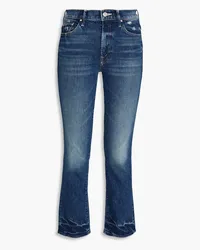 Mother Insider distressed mid-rise kick-flare jeans - Blue Blue