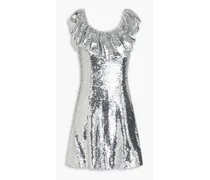 Emmeline ruffled sequined tulle mini dress - Metallic