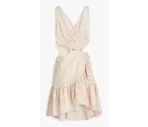 Laeticia embellished cutout broderie anglaise mini dress - Pink