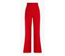 Lydie merino wool-blend flared pants - Red