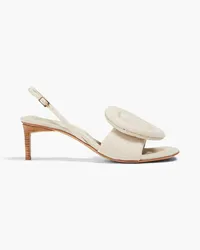 Jacquemus Cuscinu buckled canvas slingback sandals - Gray Gray