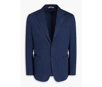 Cotton-jacquard blazer - Blue