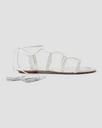 Aquazzura Stromboli braided leather sandals - White White