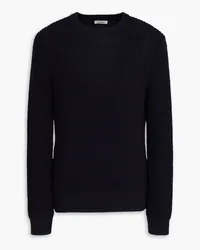 Sandro Ribbed cotton and silk-blend sweater - Blue Blue