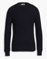 Sandro Ribbed cotton and silk-blend sweater - Blue Blue