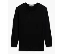 Cable-knit cotton sweater - Black