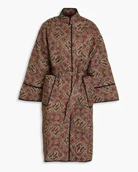 Antik Batik Zina quilted paisley-print cotton fil coupé coat - Neutral Neutral