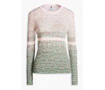 Marled intarisa-knit sweater - Pink