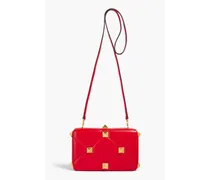 Roman Stud quilted leather box clutch - Red